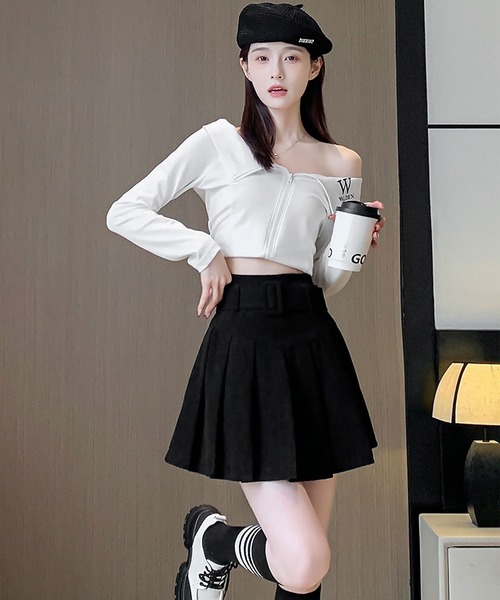blackdia ocean(ブラックダイヤオーシャン)の「blackdia ocean コーデュロイプリーツミニスカート(スカート・レディース・ライトブラウン/ブラウン/ブラック・MEDIUM/SMALL)」の6枚目の写真