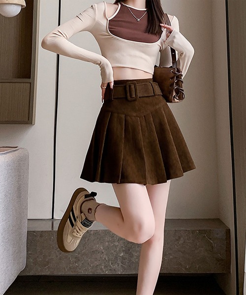 ⭐d.i.a. コーデュロイラビットファー付きミニスカート⭐サイズS