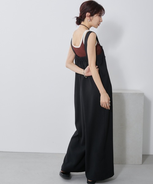 Auntie Rosa Holiday（アンティローザホリデー）の「タックワイドスラックスサロペット / サイズ展開あり（サロペット/オーバーオール・レディース・ブラック/ストライプ・SMALL/MEDIUM）」の8枚目の写真