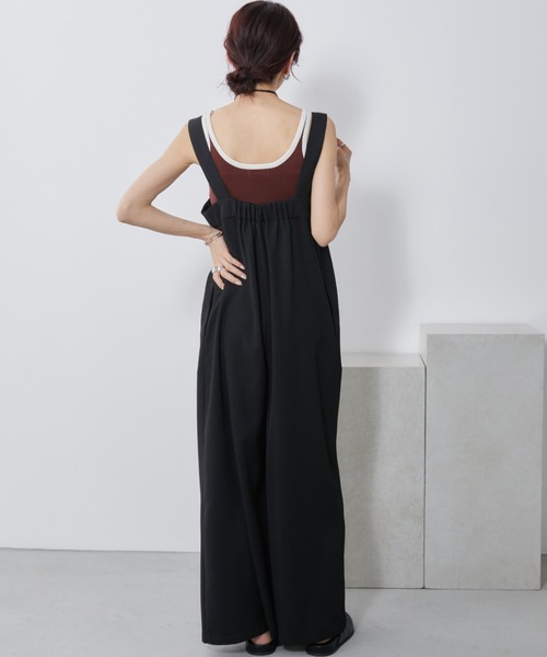 Auntie Rosa Holiday（アンティローザホリデー）の「タックワイドスラックスサロペット / サイズ展開あり（サロペット/オーバーオール・レディース・ブラック/ストライプ・SMALL/MEDIUM）」の9枚目の写真