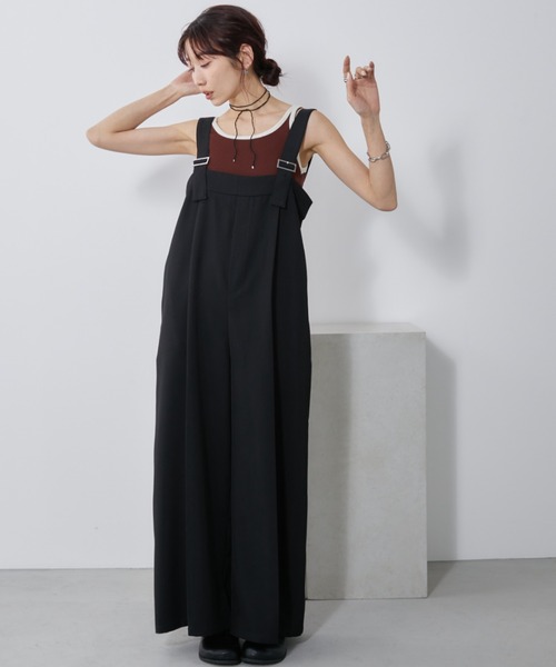 Auntie Rosa Holiday（アンティローザホリデー）の「タックワイドスラックスサロペット / サイズ展開あり（サロペット/オーバーオール・レディース・ブラック/ストライプ・SMALL/MEDIUM）」の7枚目の写真