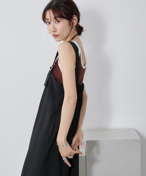 Auntie Rosa Holiday（アンティローザホリデー）の「タックワイドスラックスサロペット / サイズ展開あり（サロペット/オーバーオール・レディース・ブラック/ストライプ・SMALL/MEDIUM）」の11枚目の写真