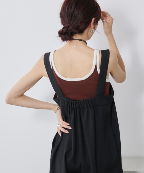 Auntie Rosa Holiday（アンティローザホリデー）の「タックワイドスラックスサロペット / サイズ展開あり（サロペット/オーバーオール・レディース・ブラック/ストライプ・SMALL/MEDIUM）」の12枚目の写真