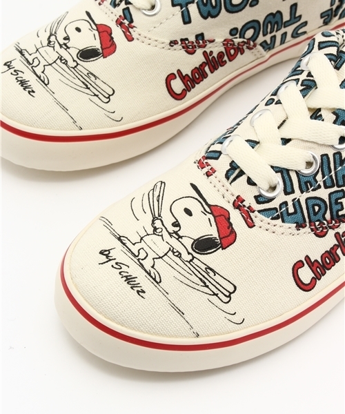 Sneakers.（スネイカーズ）の「ローカットシューズ　野球スヌーピー柄（スニーカー・キッズ・ナチュラル・18/20/19/21/13/17/16/14/15 ）」の2枚目の写真