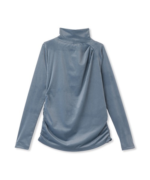 ketty(ケティ)の「ニュアンスベロアハイネックカットソー≪手洗い可能≫(Tシャツ/カットソー・レディース・ブルー/チャコールグレー/オフホワイト・M)」の1枚目の写真