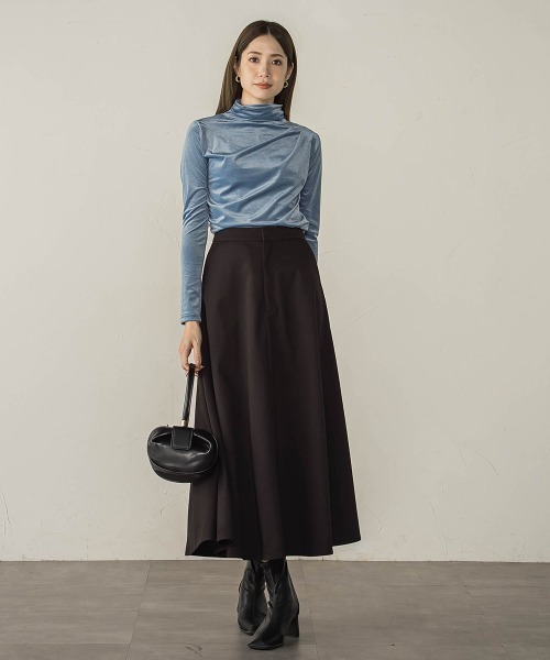 ketty(ケティ)の「ニュアンスベロアハイネックカットソー≪手洗い可能≫(Tシャツ/カットソー・レディース・ブルー/チャコールグレー/オフホワイト・M)」の17枚目の写真