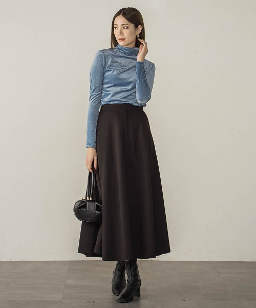 ketty(ケティ)の「ニュアンスベロアハイネックカットソー≪手洗い可能≫(Tシャツ/カットソー・レディース・ブルー/チャコールグレー/オフホワイト・M)」の18枚目の写真