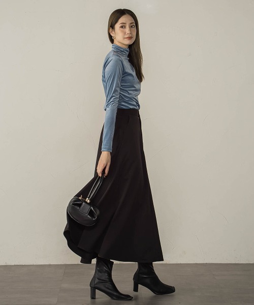 ketty(ケティ)の「ニュアンスベロアハイネックカットソー≪手洗い可能≫(Tシャツ/カットソー・レディース・ブルー/チャコールグレー/オフホワイト・M)」の19枚目の写真