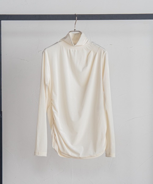 ketty(ケティ)の「ニュアンスベロアハイネックカットソー≪手洗い可能≫(Tシャツ/カットソー・レディース・ブルー/チャコールグレー/オフホワイト・M)」の22枚目の写真