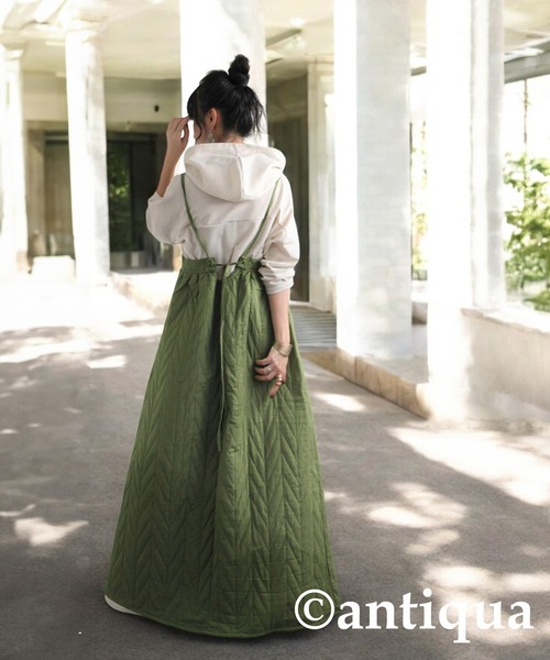 antiqua(アンティカ)の「インド綿キャミソールワンピース(ワンピース・レディース・ブラック/カーキ・ONESIZE)」の16枚目の写真