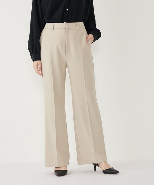 SHIPS Colors（シップス カラーズ）の「SHIPS Colors:〈手洗い可能〉セミフレア パンツ(セットアップ対応可能)◇（その他パンツ・レディース・グレー/ネイビー/ベージュ・MEDIUM/SMALL）」の3枚目の写真