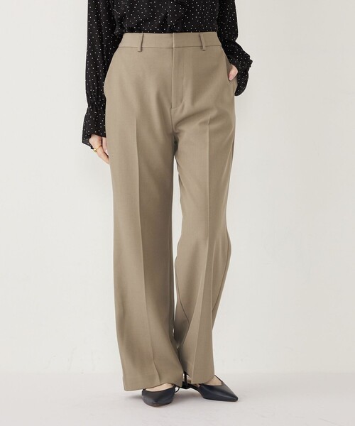 SHIPS Colors（シップス カラーズ）の「SHIPS Colors:〈手洗い可能〉セミフレア パンツ(セットアップ対応可能)◇（その他パンツ・レディース・グレー/ネイビー/ベージュ・MEDIUM/SMALL）」の2枚目の写真