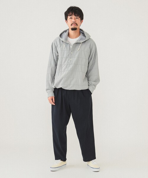 BEAMS（ビームス）の「ワイドテーパード ドライ 2プリーツ イージーパンツ（スラックス・メンズ・ネイビー/ブラック/オリーブ/グレー・S/XL/L/M）」の6枚目の写真