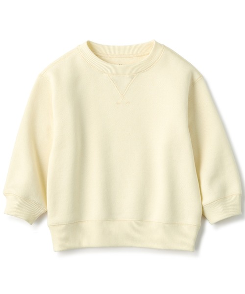 無印良品（ムジルシリョウヒン）の「ベビー　あたまするっと　裏毛スウェットシャツ（スウェット・キッズ・グリーン系/ライトイエロー/ネイビー/ライトベージュ/ライトピンク/グレー・100/80/90）」の5枚目の写真