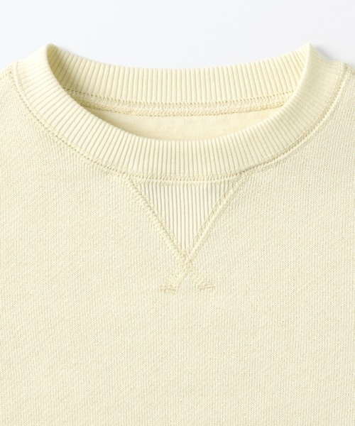 無印良品（ムジルシリョウヒン）の「ベビー　あたまするっと　裏毛スウェットシャツ（スウェット・キッズ・グリーン系/ライトイエロー/ネイビー/ライトベージュ/ライトピンク/グレー・100/80/90）」の8枚目の写真