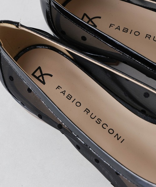 極美品✨ ファビオルスコーニ ポインテッド パンプス メッシュ 黒 23.5相当 セール】FABIO RUSCONI/メッシュドット ポインテッドパンプス