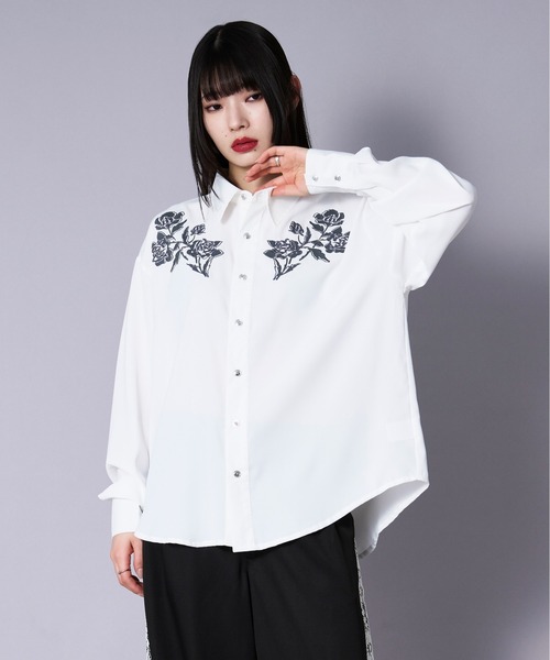 セール】フラワープリント刺繍シャツ（シャツ/ブラウス）｜Ellno Loset