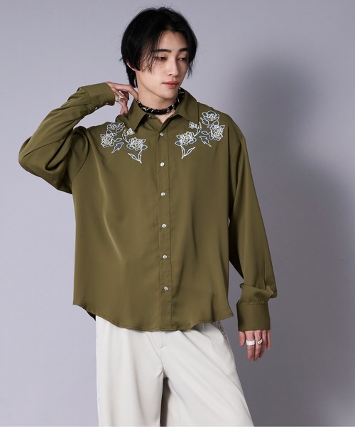 Ellno Loset(エルノロゼット)の「フラワープリント刺繍シャツ(シャツ/ブラウス・メンズ・ブルーグレー/ブラック/マスタード/オフホワイト・MEDIUM/LARGE/SMALL)」の21枚目の写真