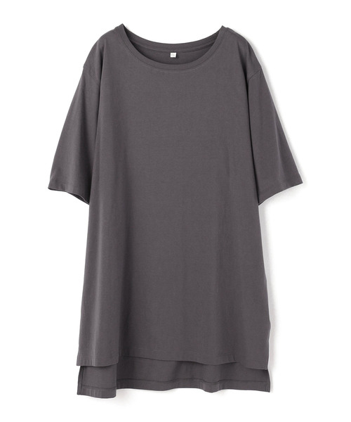 anyfee（エニフィー）の「【anyfee/プラスサイズ】USAコットンオーバーサイズベーシック半袖Tシャツ（接触冷感）（Tシャツ/カットソー・レディース・ブラック/チャコール/ホワイト・LL/3L/4L/5L）」の18枚目の写真