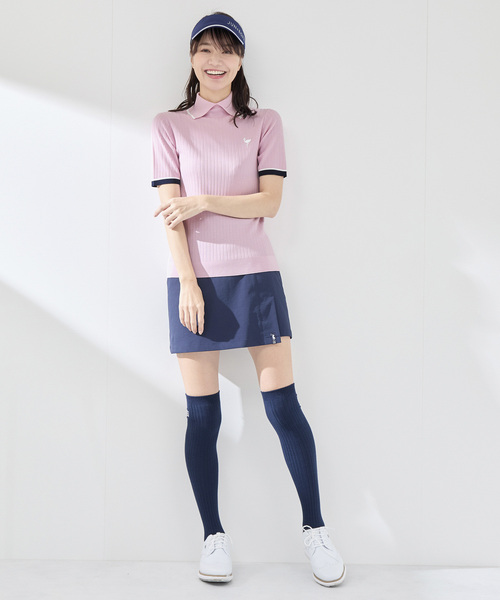 JUN&ROPE'（ジュンアンドロペ）の「針抜きリブ衿使い5分袖ラインニット（ニット/セーター・レディース・ホワイト/ピンク/ネイビー・L/M/S）」の10枚目の写真