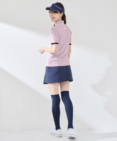 JUN&ROPE'（ジュンアンドロペ）の「針抜きリブ衿使い5分袖ラインニット（ニット/セーター・レディース・ホワイト/ピンク/ネイビー・L/M/S）」の12枚目の写真