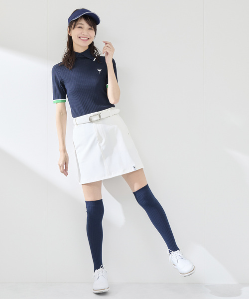 JUN&ROPE'（ジュンアンドロペ）の「針抜きリブ衿使い5分袖ラインニット（ニット/セーター・レディース・ホワイト/ピンク/ネイビー・L/M/S）」の18枚目の写真