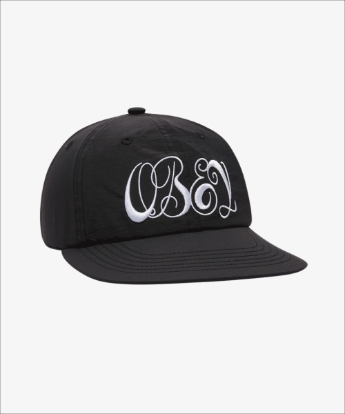OBEY(オベイ)の「OBEY SCRIPT NYLON 6 PANEL / オベイ(キャップ・メンズ・ブラック/ブルー・O/S)」の1枚目の写真