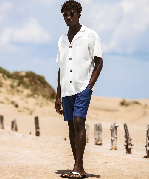 1PIU1UGUALE3 RELAX (ウノピゥウノウグァーレトレ リラックス)の「1PIU1UGUALE3 RELAX(ウノピゥウノウグァーレトレ リラックス)ニット オープンカラーシャツ 半袖シャツ (通気性/吸水性)(シャツ/ブラウス・メンズ・ブラック/サックスブルー/ホワイト・S/M/L/XL)」の17枚目の写真