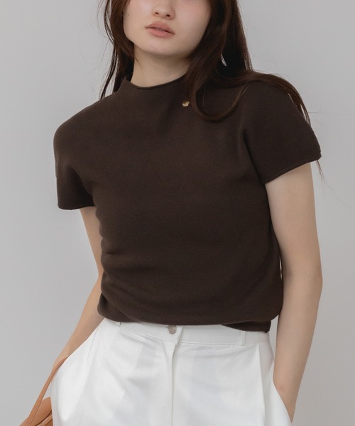 セール】【新色追加】プチハイネックコンパクトニットトップス / 秋服