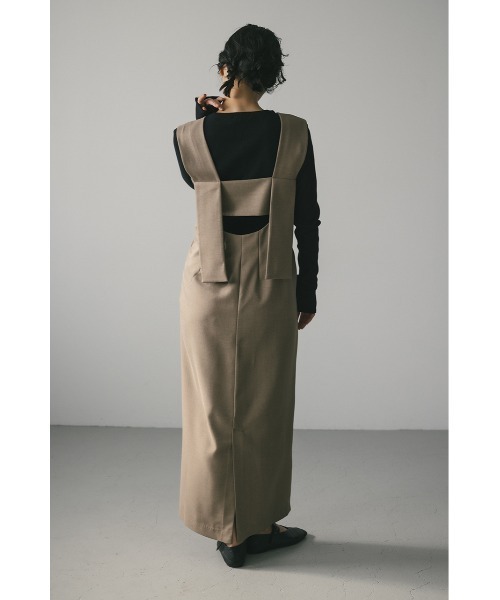 STYLEMIXER(スタイルミキサー)の「ワイドストラップワンピース(ワンピース・レディース・ライトブラウン/アイボリー/ブラック・SMALL/MEDIUM)」の4枚目の写真