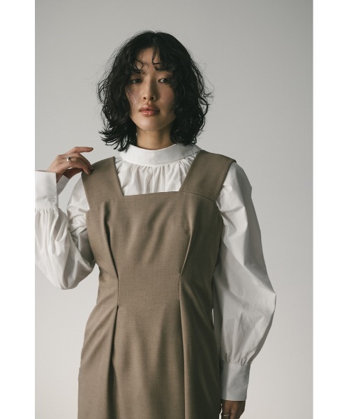 STYLEMIXER(スタイルミキサー)の「ワイドストラップワンピース(ワンピース・レディース・ライトブラウン/アイボリー/ブラック・SMALL/MEDIUM)」の7枚目の写真