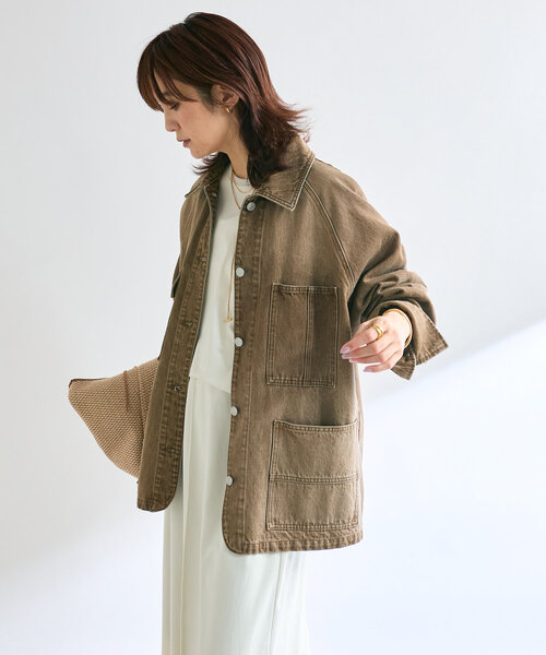 RIVE DROITE(リヴドロワ)の「【MONN.:.(モン)】ルーズカバーオール(デニムジャケット・レディース・ブルー/グレー/ブラウン・FREE)」の10枚目の写真