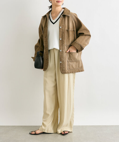 RIVE DROITE(リヴドロワ)の「【MONN.:.(モン)】ルーズカバーオール(デニムジャケット・レディース・ブルー/グレー/ブラウン・FREE)」の12枚目の写真