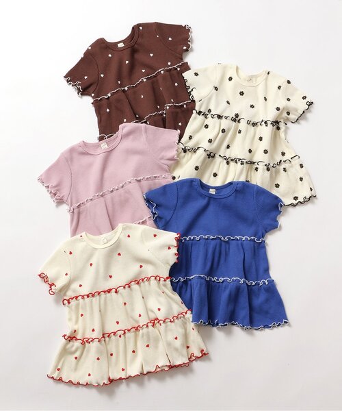 apres les cours（アプレレクール）の「【WEB限定/ジュニア対応】ワッフルティアード半袖Tシャツ（Tシャツ/カットソー・キッズ・アイボリー/ブルー/その他3/ブラウン/ピンク・80/90/100/110/120/130/140）」の18枚目の写真