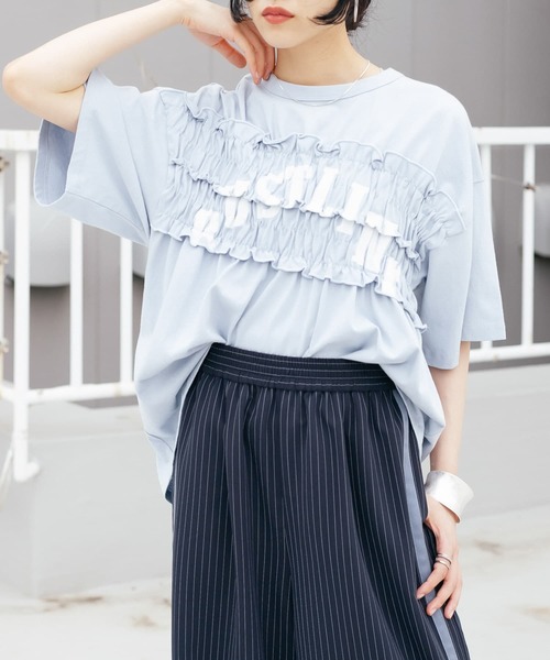 セール】シャーリングリメイクTEE（Tシャツ/カットソー）｜KBF