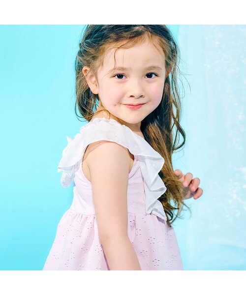 apres les cours（アプレレクール）の「【UVカット/ジュニア対応】バックリボンレースワンピース水着（水着・キッズ・サックスブルー/ピンク・80/90/100/110/120/130/140）」の18枚目の写真