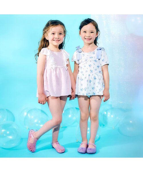 apres les cours（アプレレクール）の「【UVカット/ジュニア対応】バックリボンレースワンピース水着（水着・キッズ・サックスブルー/ピンク・80/90/100/110/120/130/140）」の20枚目の写真