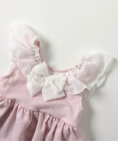 apres les cours（アプレレクール）の「【UVカット/ジュニア対応】バックリボンレースワンピース水着（水着・キッズ・サックスブルー/ピンク・80/90/100/110/120/130/140）」の12枚目の写真