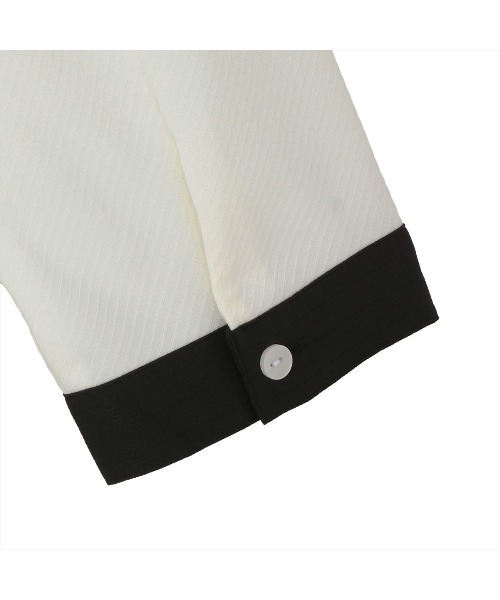 TOKYO SHIRTS(トウキョウシャツ)の「【吸水速乾】【COFREX】スキッパー タックブラウス 七分袖 レディースデザインシャツ(シャツ/ブラウス・レディース・ホワイト・M/S/L/LL/XL)」の4枚目の写真