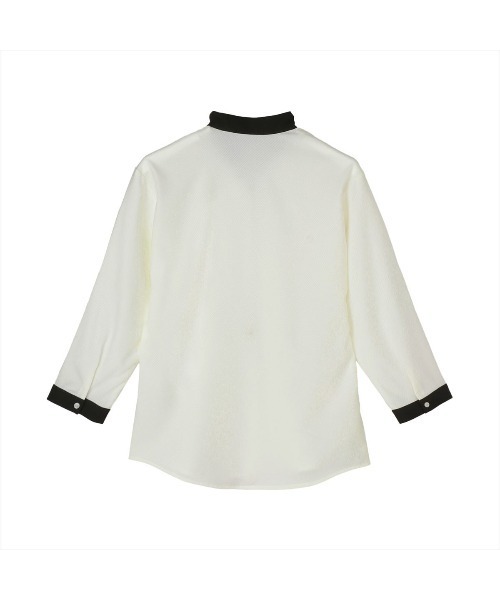 TOKYO SHIRTS(トウキョウシャツ)の「【吸水速乾】【COFREX】スキッパー タックブラウス 七分袖 レディースデザインシャツ(シャツ/ブラウス・レディース・ホワイト・M/S/L/LL/XL)」の2枚目の写真
