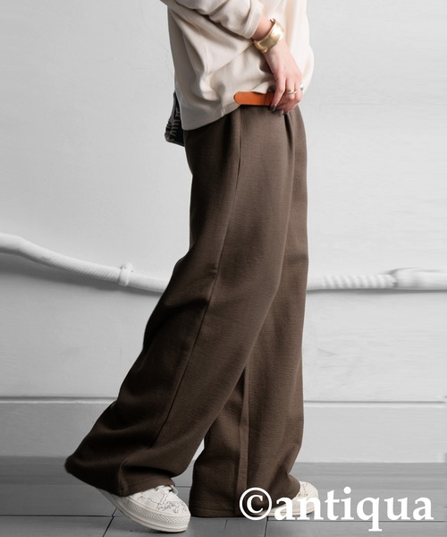 antiqua(アンティカ)の「ポンチストレートパンツ(その他パンツ・レディース・ブラウン系その他/ブラック・ONESIZE)」の8枚目の写真