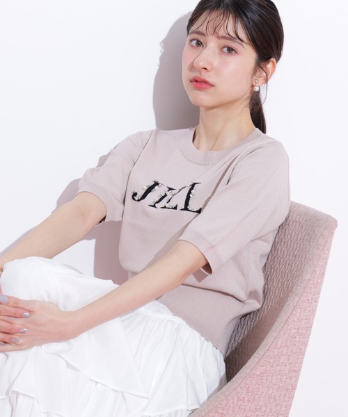 JILL by JILL STUART(ジルバイジルスチュアート)の「◇半袖ロゴジャカードビジューニット(ニット/セーター・レディース・ブルー/ブラック/ホワイト系その他/ピンク・FREE)」の10枚目の写真