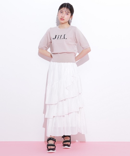 JILL by JILL STUART(ジルバイジルスチュアート)の「◇半袖ロゴジャカードビジューニット(ニット/セーター・レディース・ブルー/ブラック/ホワイト系その他/ピンク・FREE)」の12枚目の写真