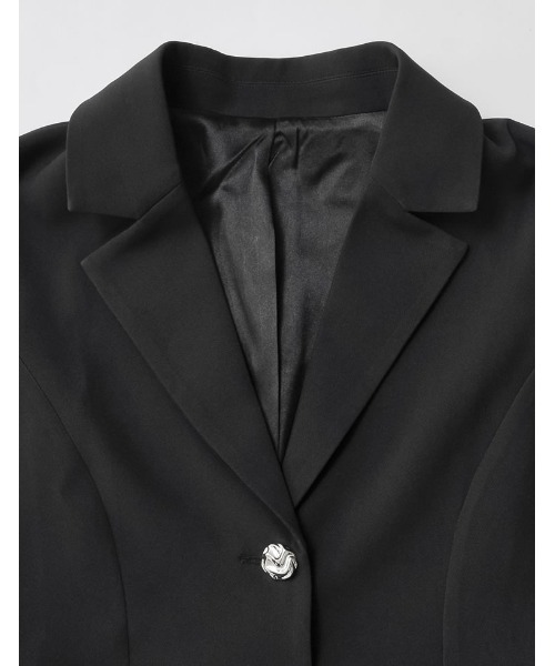 MEISM（ミズム）の「[2025SS COLLECTION][MEISM by Re:EDIT][オケージョン セレモニー]ツイルウエスト切り替えバルーンテーラードベスト（ダウンベスト・レディース・ホワイト/ブラック・MEDIUM/LARGE）」の20枚目の写真