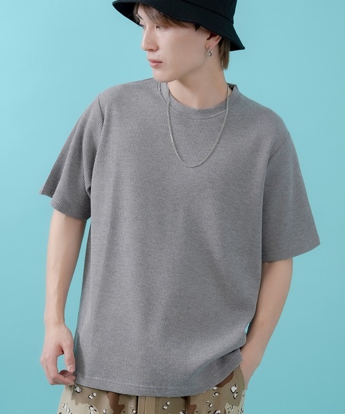 SIDEWAY STANCE(サイドウェイスタンス)の「【SIDEWAY STANCE】ワッフル クルー ネック 半袖Tシャツ(Tシャツ/カットソー・メンズ・杢グレー/ホワイト/ブラック・SMALL/X-LARGE/LARGE/MEDIUM)」の1枚目の写真