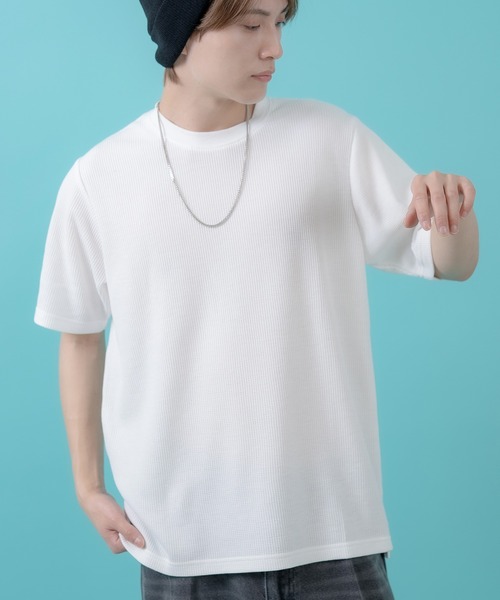 SIDEWAY STANCE(サイドウェイスタンス)の「【SIDEWAY STANCE】ワッフル クルー ネック 半袖Tシャツ(Tシャツ/カットソー・メンズ・杢グレー/ホワイト/ブラック・SMALL/X-LARGE/LARGE/MEDIUM)」の2枚目の写真