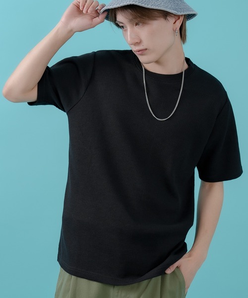 SIDEWAY STANCE(サイドウェイスタンス)の「【SIDEWAY STANCE】ワッフル クルー ネック 半袖Tシャツ(Tシャツ/カットソー・メンズ・杢グレー/ホワイト/ブラック・SMALL/X-LARGE/LARGE/MEDIUM)」の3枚目の写真