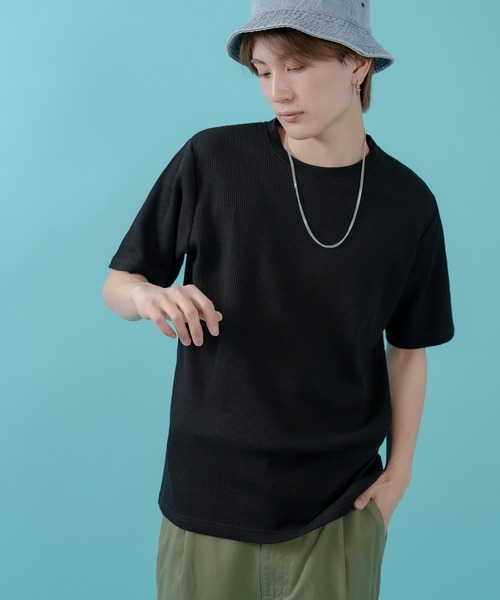 SIDEWAY STANCE(サイドウェイスタンス)の「【SIDEWAY STANCE】ワッフル クルー ネック 半袖Tシャツ(Tシャツ/カットソー・メンズ・杢グレー/ホワイト/ブラック・SMALL/X-LARGE/LARGE/MEDIUM)」の8枚目の写真