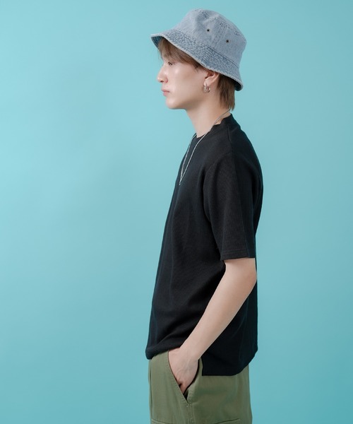 SIDEWAY STANCE(サイドウェイスタンス)の「【SIDEWAY STANCE】ワッフル クルー ネック 半袖Tシャツ(Tシャツ/カットソー・メンズ・杢グレー/ホワイト/ブラック・SMALL/X-LARGE/LARGE/MEDIUM)」の9枚目の写真