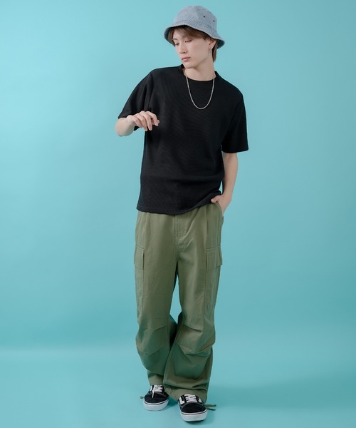 SIDEWAY STANCE(サイドウェイスタンス)の「【SIDEWAY STANCE】ワッフル クルー ネック 半袖Tシャツ(Tシャツ/カットソー・メンズ・杢グレー/ホワイト/ブラック・SMALL/X-LARGE/LARGE/MEDIUM)」の11枚目の写真